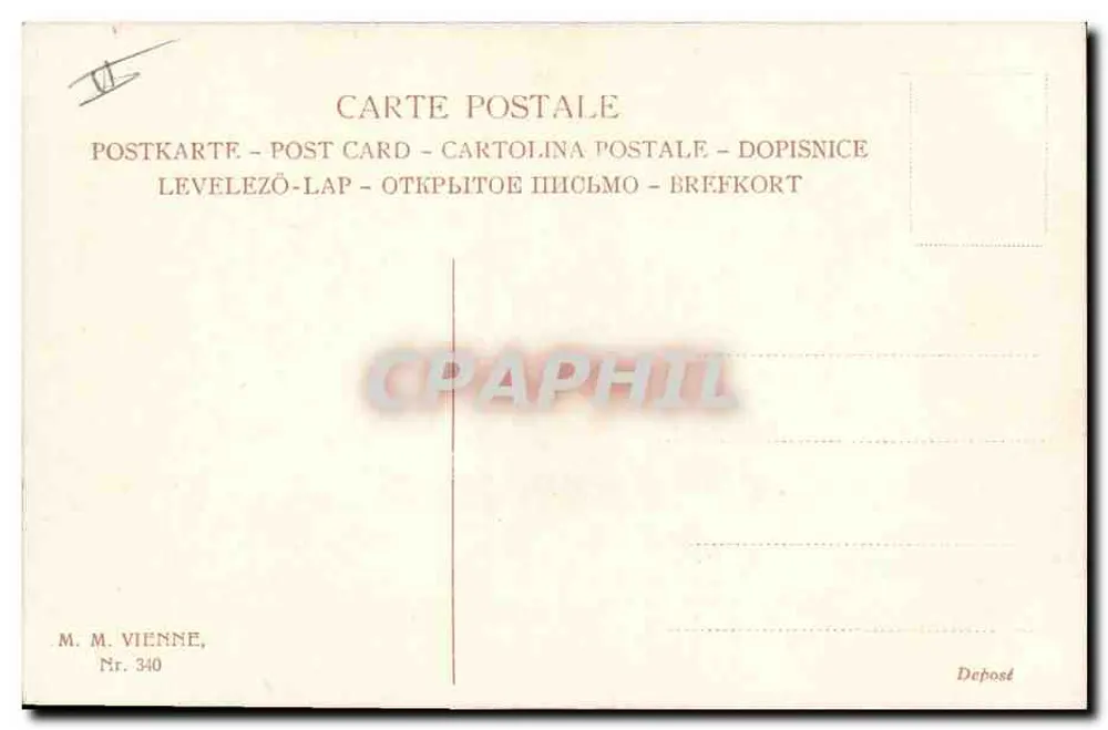 Due cavalieri in foresta — scena di caccia — M. M. Vienne, n° 340 - Verso