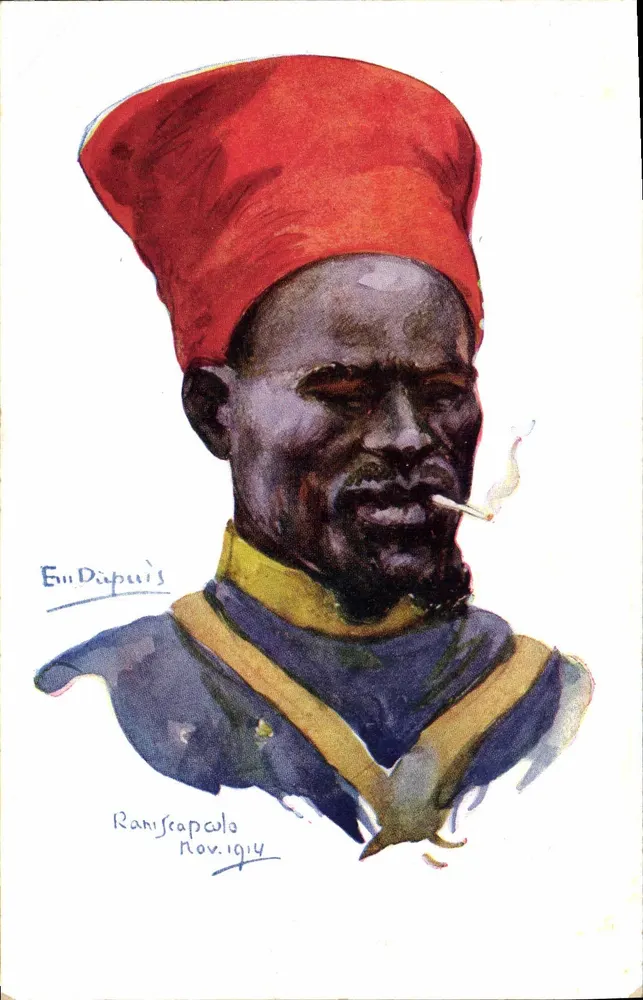 Retrato de um homem com turbante vermelho — Ranisfapculo, novembro de 1914 — En. Dipuïs - Frente