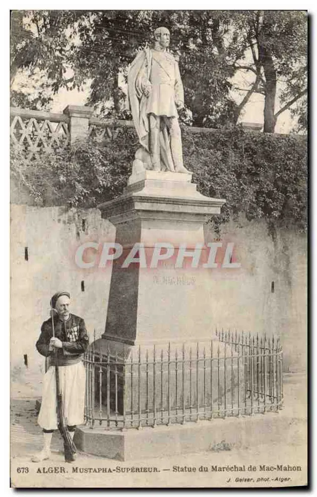 Algier, Mustapha-Supérieur — Statue des Marschalls Mac-Mahon — J. Geiser, photo — Algier - Vorderseite