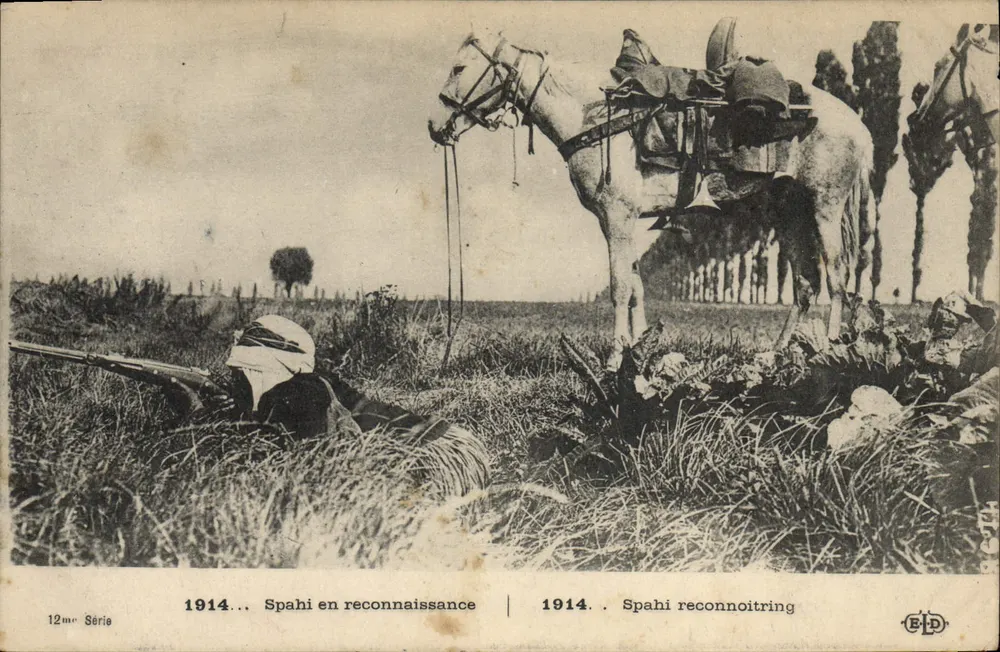 Spahis em reconhecimento — 1914 — Edição E.P.D. — 12ª série - Frente