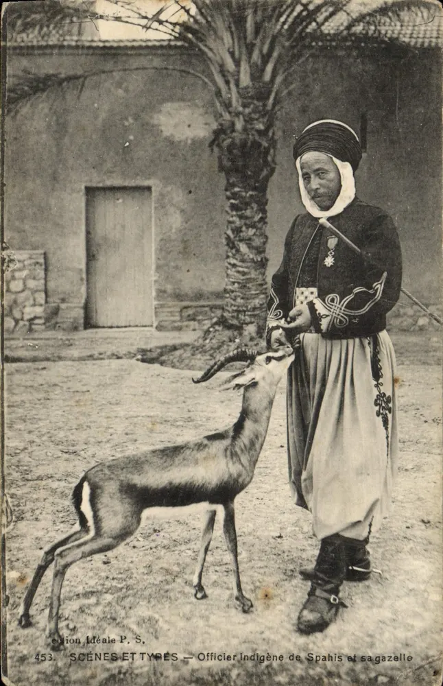Eigentümerlicher Spahi-Offizier und seine Gazelle — Ausgabe Idéale P. S., n° 453 - Vorderseite