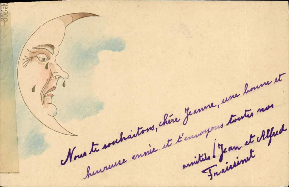 Lua chorando — carta postal ilustrada — editor desconhecido, n° 209 - Frente