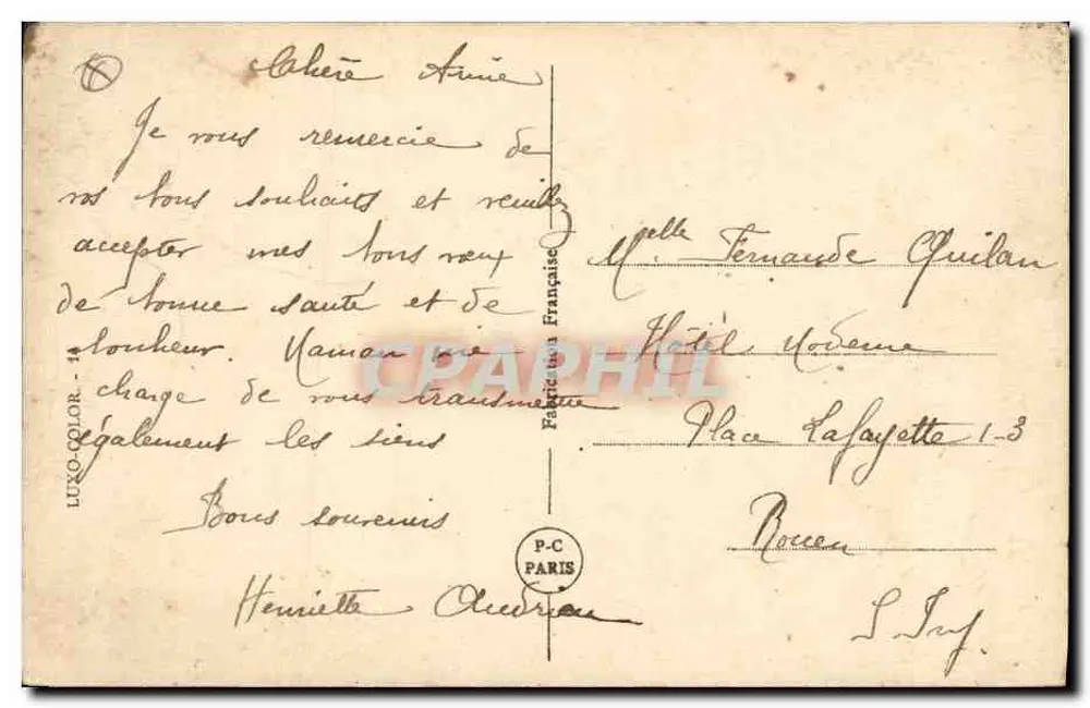 बर्फीला गांव — सर्दियों की झलक चर्च और पुल के साथ — प्रकाशक LUXO-COLOR, संख्या 14 - पीछे