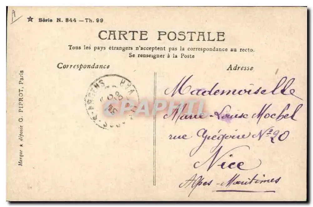 Fräulein de Garald - Porträt im Kostüm - Sazerac Paris - Rückseite