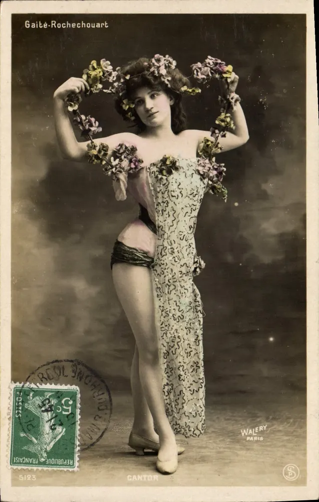 Thema: Tänzerin in floraler Kleidung — Gaîté-Rochechouart — Walery, Paris, n° 5123 - Vorderseite