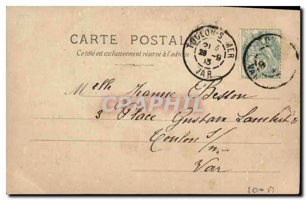 Porträt von Lainde — S.I.P. Serie Nr. 10 — L. PIRON, Paris - Rückseite
