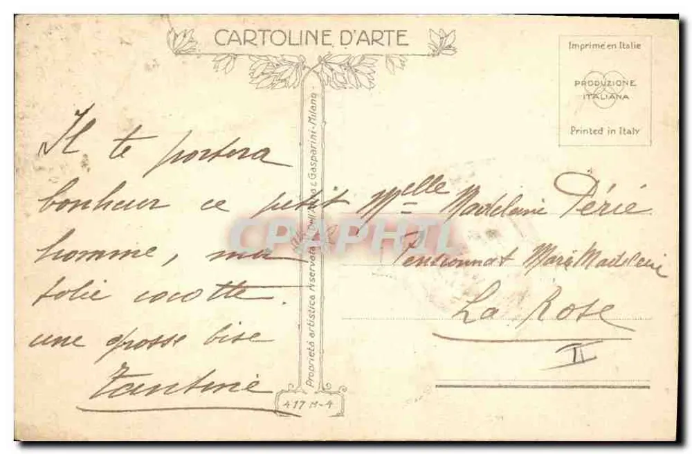 Kind auf einer Leiter — 13 — Cartoline d'Arte, Mailand - Rückseite