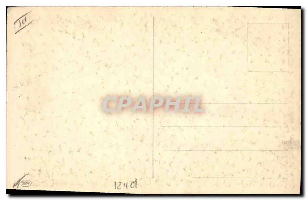 Frau und Kind am See — Landschaftsansicht — Zeichnung von R. Castelli - Rückseite