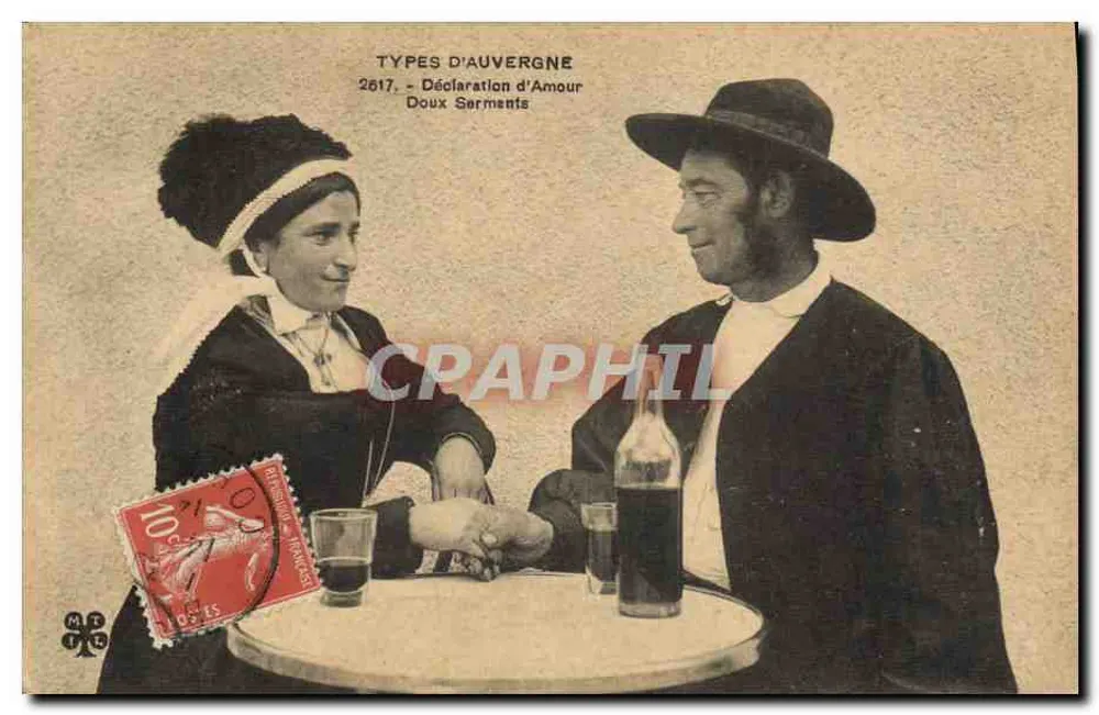 Dwa Sarmanci — Oświadczenie miłosne — Typy Auvergne, n°2617 - Awers