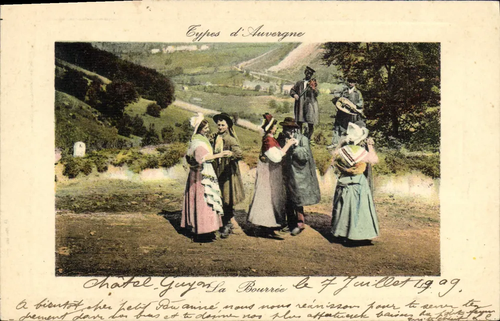 Tipos de Auvergne — A Bourrée — Châtel-Guyon - Frente