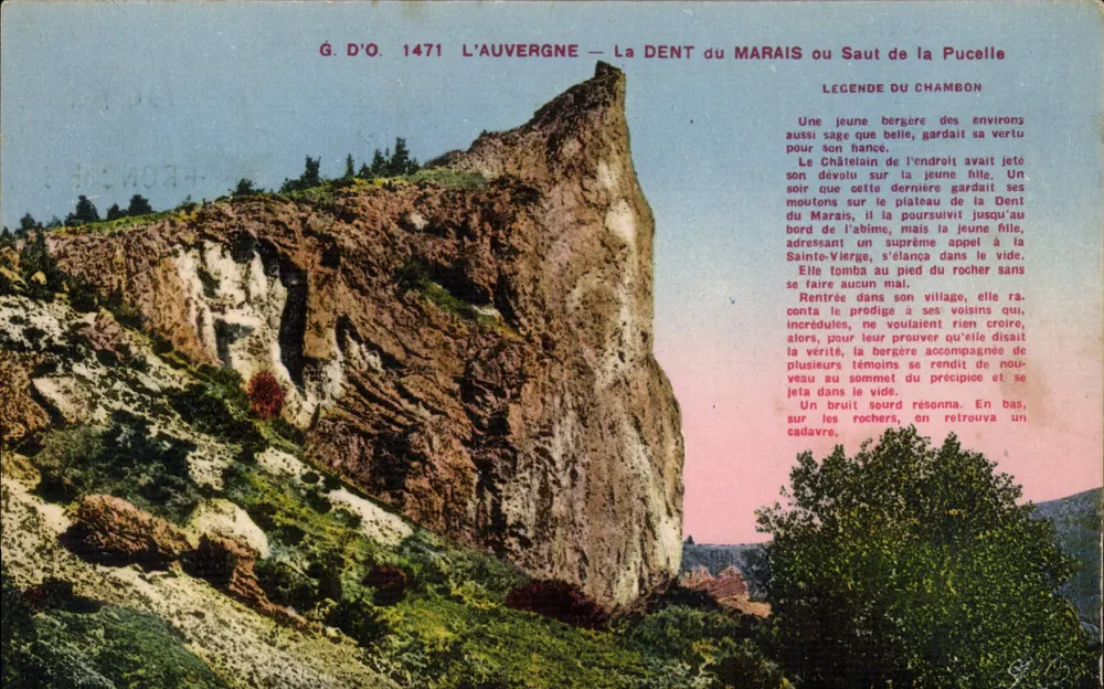L'Auvergne — La Dent du Marais oder Saut de la Pucelle — G. D'O. 1471 - Vorderseite