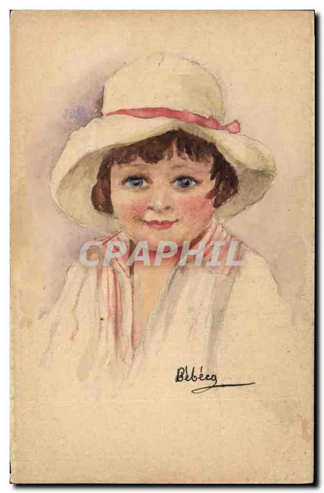 Kleine Mädchen mit Hut — Aquarellzeichnung — Bébéég - Vorderseite
