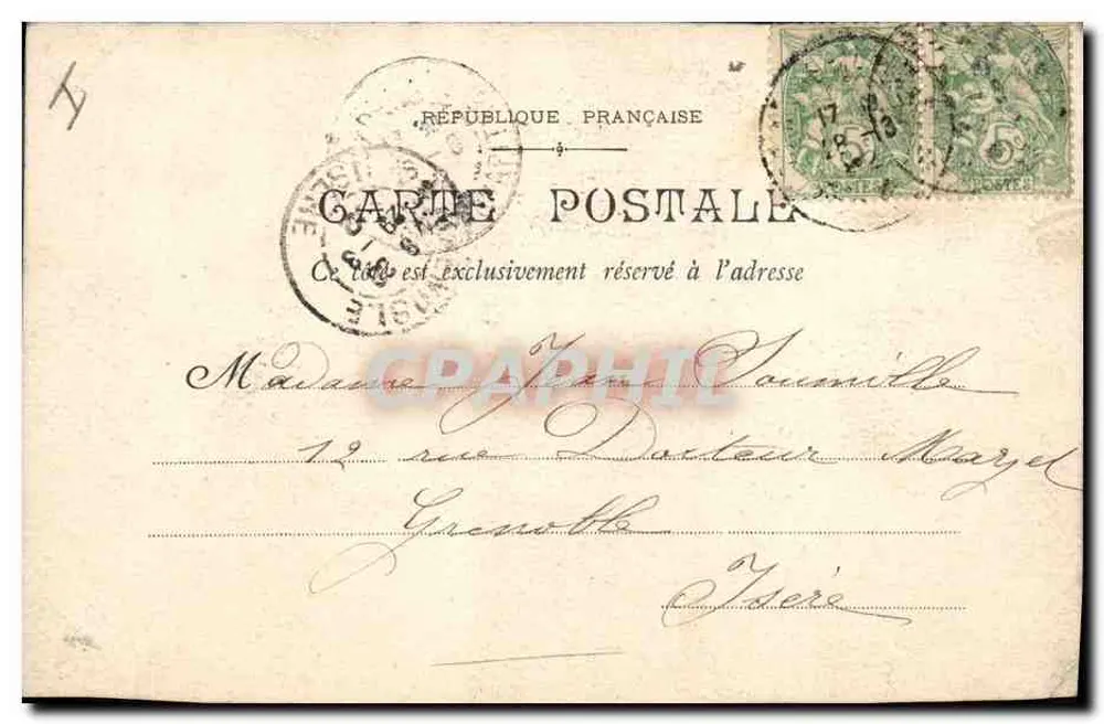 Glocken und Blumen — Marveille, 29. Mai — Ansichtskarte - Rückseite