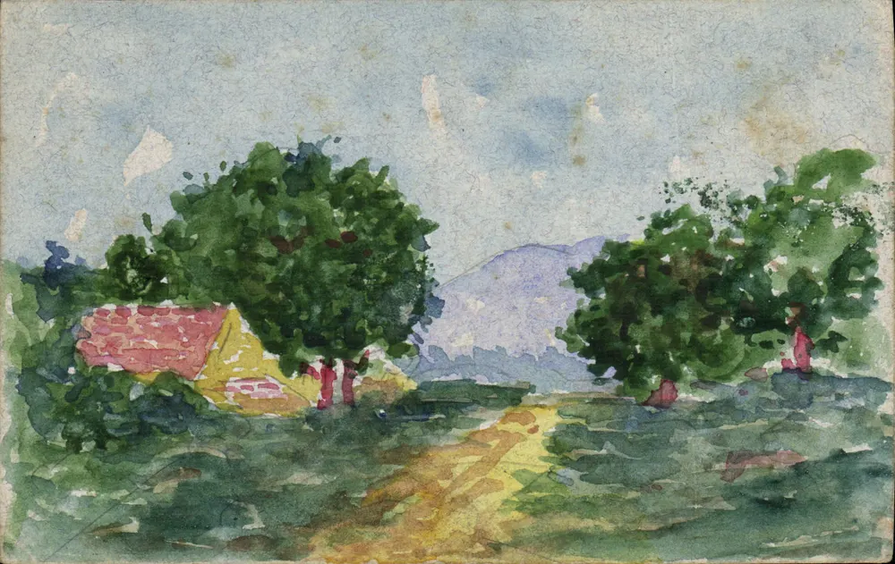 Landschaft auf dem Land — Haus und Pfad - Vorderseite