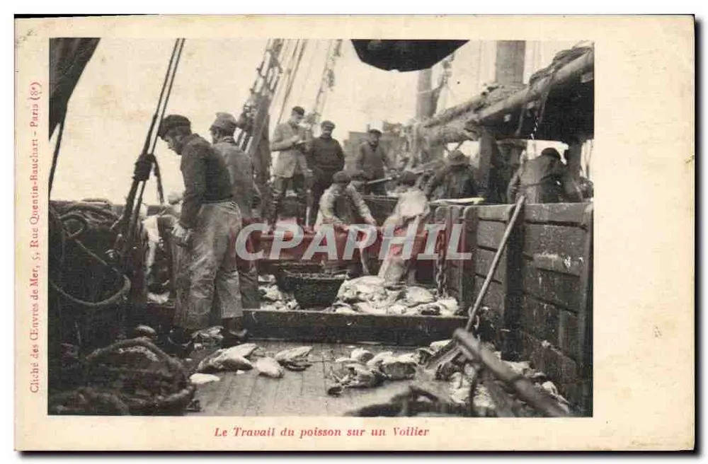 Die Arbeit des Fischers auf einem Schnellsegler — Gliche des Envres de Mer, Rue Quentin-Bauchart, Paris — Nr. 83 - Vorderseite