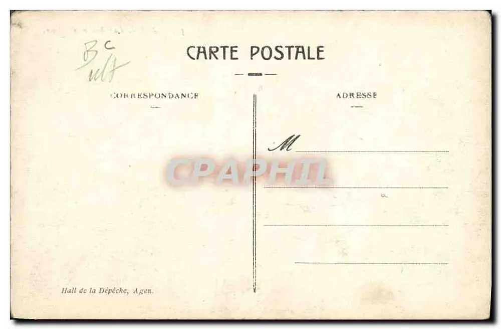 Agen — La Pêche aux Aloses — éditeur Hall de la Dépêche - Verso