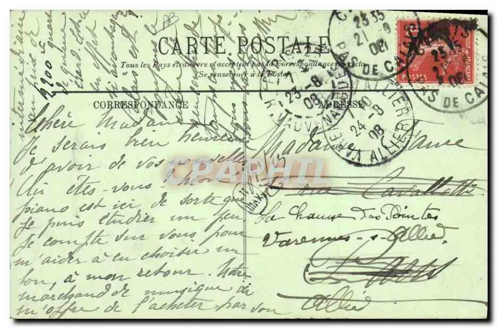 A Pesca de Camarões — CALAIS — LL, n° 3001 - Verso