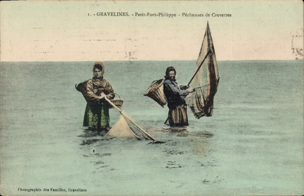 Gravelines - Petit-Fort-Philippe - Garnelenfischer — Photographie des Familles, Gravelines - Vorderseite