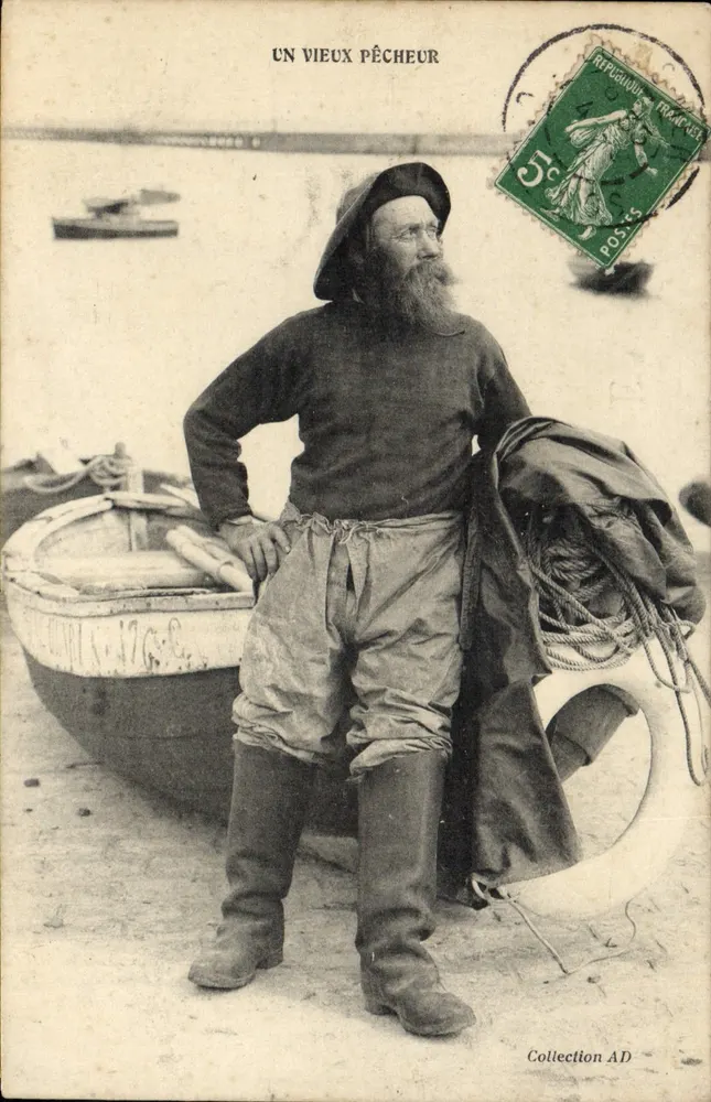 Um velho pescador — Réfégigny (França) — Coleção AD - Frente