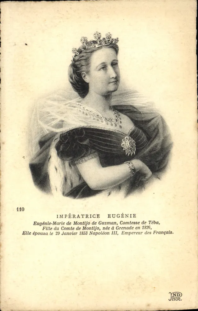 Imperatriz Eugênia — Filha do Conde de Montijo, nascida em Grenade em 1826 — ND Fot. - Frente