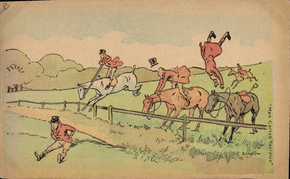 Corrida de cavalos — salto de obstáculos — "Minhas cartas postais" — R. Le Fripou - Frente