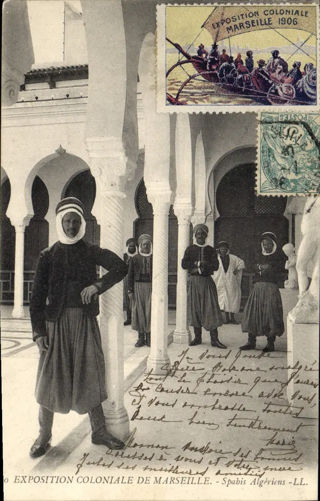 Kolonialausstellung Marseille 1906 — Algerische Spahis — LL - Vorderseite