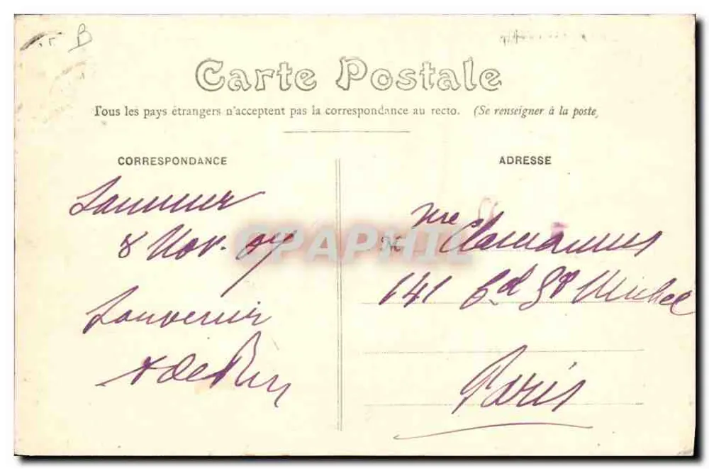 Schule von Saumur — Die Parade in Saumur — Fr. Voeilker, Saumur, depot - Rückseite