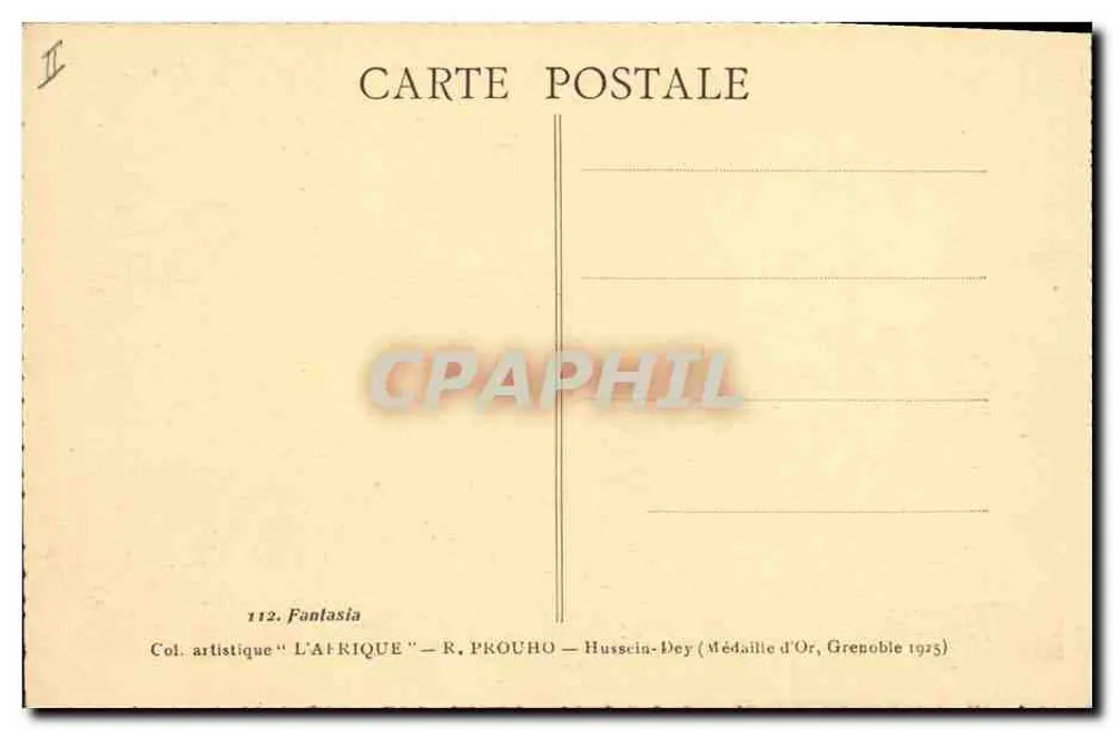 Batalha de cavaleiros — Edição R. PROUHO — n° 112 da coleção 'L'Afrique' - Verso