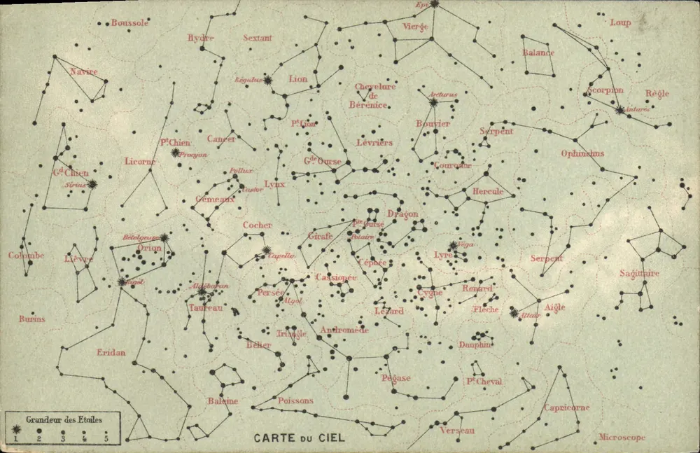 Karte des Himmels — Konstellationen — Editionen der Karte des Museums von Paris - Vorderseite