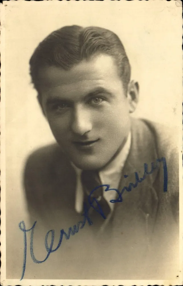 Retrato de René Biddley — assinatura autógrafa — Studio Goossens, Liège - Frente