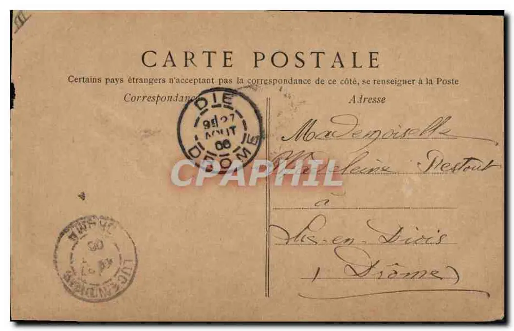Frau mit Schleppe — Porträt einer Szene — Éditeur SPINDLER ODEON, n° S.J.P. - Rückseite