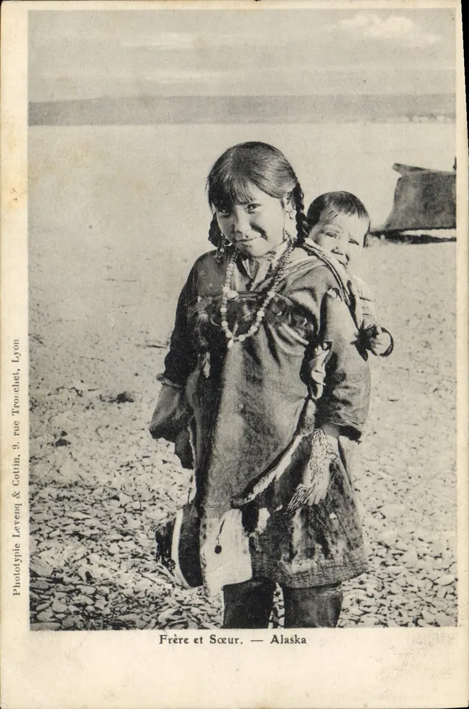 Bruder und Schwester — Alaska — Phototypie Levenq & Catin, 9, rue Tronchet, Lyon - Vorderseite