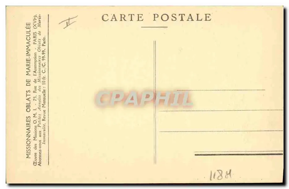 Eine glückliche Inuit-Mutter — Missions Esquimaudes - Serie IX — Verlag: Missionnaires Oblats de Marie-Immaculée - Rückseite