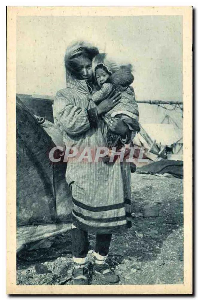 Inuit-Frau, die ihr Kind hält — Arktischer Kreis - Alaska — Hélio-Lorraine, Nancy, Serie 10 - Vorderseite