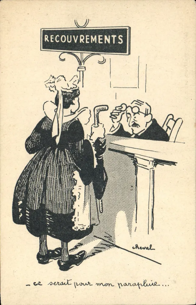 Erstattungen — Karikatur von Cheval — Brüderliche Unterstützung der P.T.T. - Vorderseite