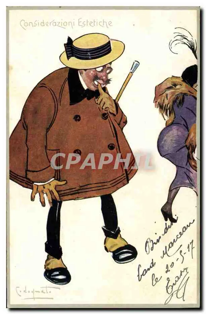 Karikatur eines Mannes in Mantel und Hut — Considerazioni Estetiche — Colosmatto - Vorderseite