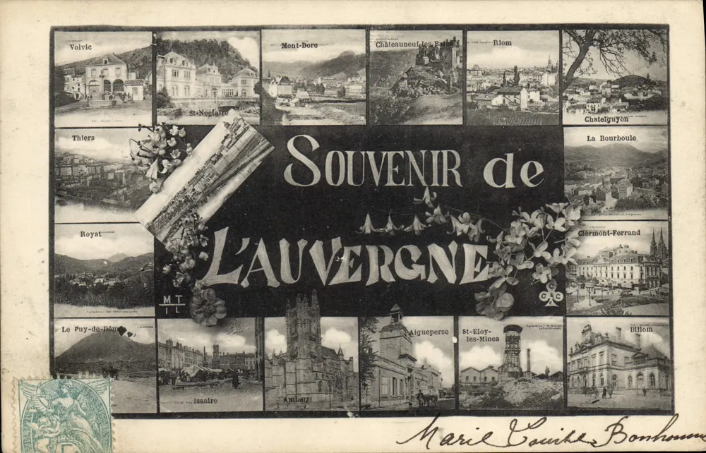 A AUVERGNE — Lembrança da região — M.T. (editor) - Frente