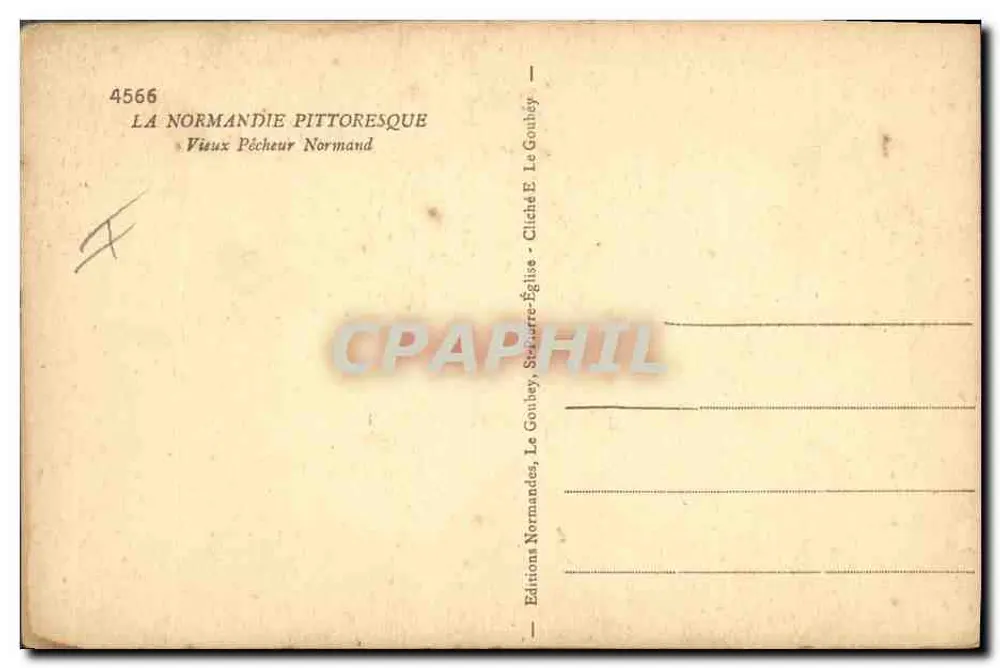 Alter normannischer Fischer — Pittoreske Normandie — Éditions Normandies, Le Gouhey - Rückseite