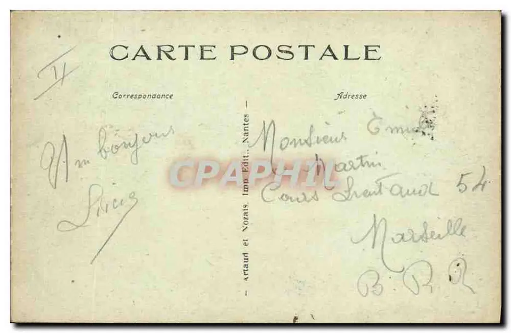 Auf See - Fischer der Sardinière-Boote, die ihre Netze einholen — Artaud et Nozaïs, Nantes, n°95 - Rückseite