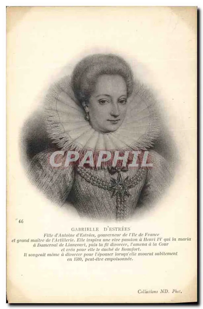 Gabrielle d'Estrées — Retrato — Coleções ND. Fot., n°66 - Frente