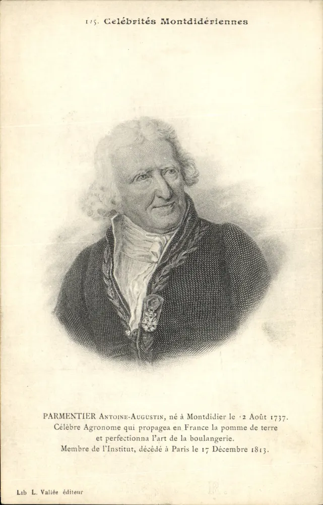 Parmentier Antoine-Augustin — Célèbres Montdidériens — Lib. L. Vallée editor - Frente