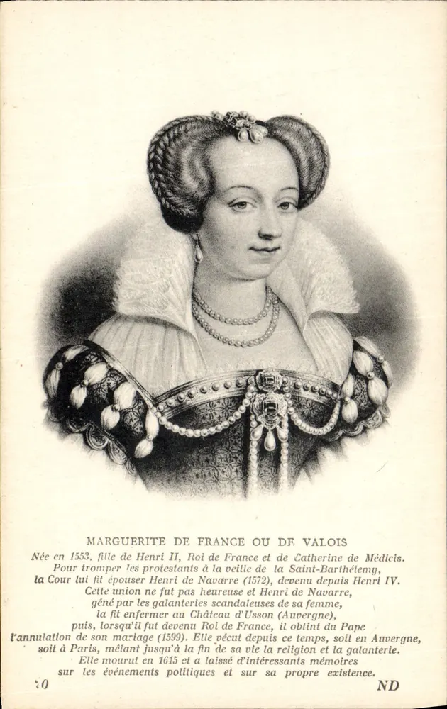 Marguerite von Frankreich oder von Valois — gravuriertes Portrait - Vorderseite