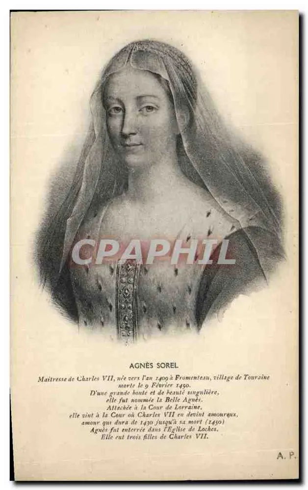 Agnès Sorel — Amante de Charles VII — A.P. - Frente
