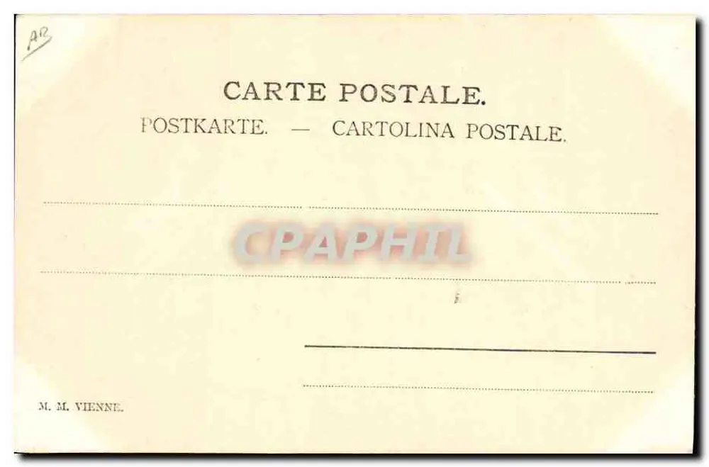 Caça à cavalo — cavaleiros em traje vermelho e cães de caça — M. M. VIENNE - Verso