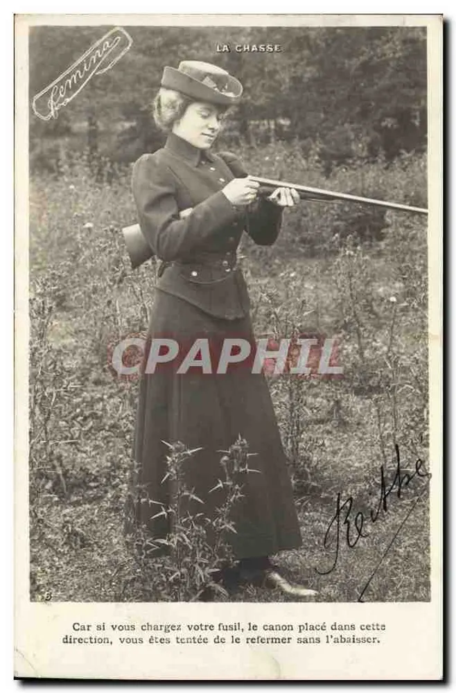 Frau in Jagdoutfit — Die Jagd — Verlag Femina, Nr. 8 - Vorderseite