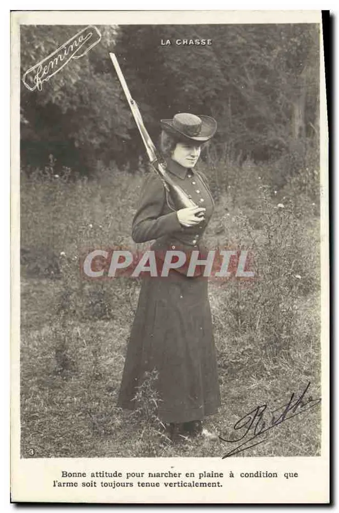 Frau mit Feuerwaffe — Jagd — Verlag Femmina, Nr. 3 - Vorderseite