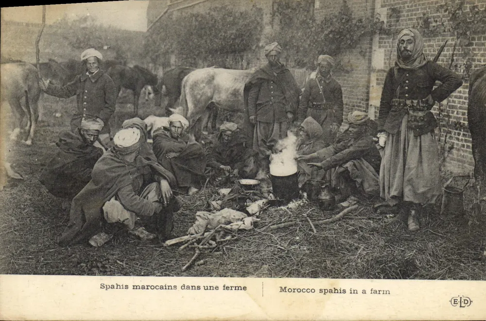 Marokkanische Spahis auf einem Bauernhof — E.D. — n°10 - Vorderseite