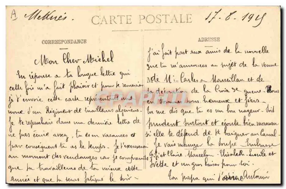 Szenen vom Fronte — Verleihung von Orden an verwundete Feinde — Le Maroc illustré - Rückseite