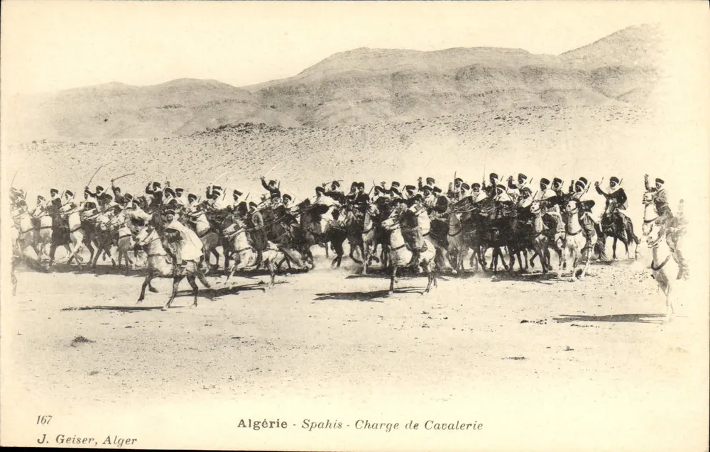 Algerien - Spahis - Reiterangriff — J. Geiser, Alger, n° 167 - Vorderseite