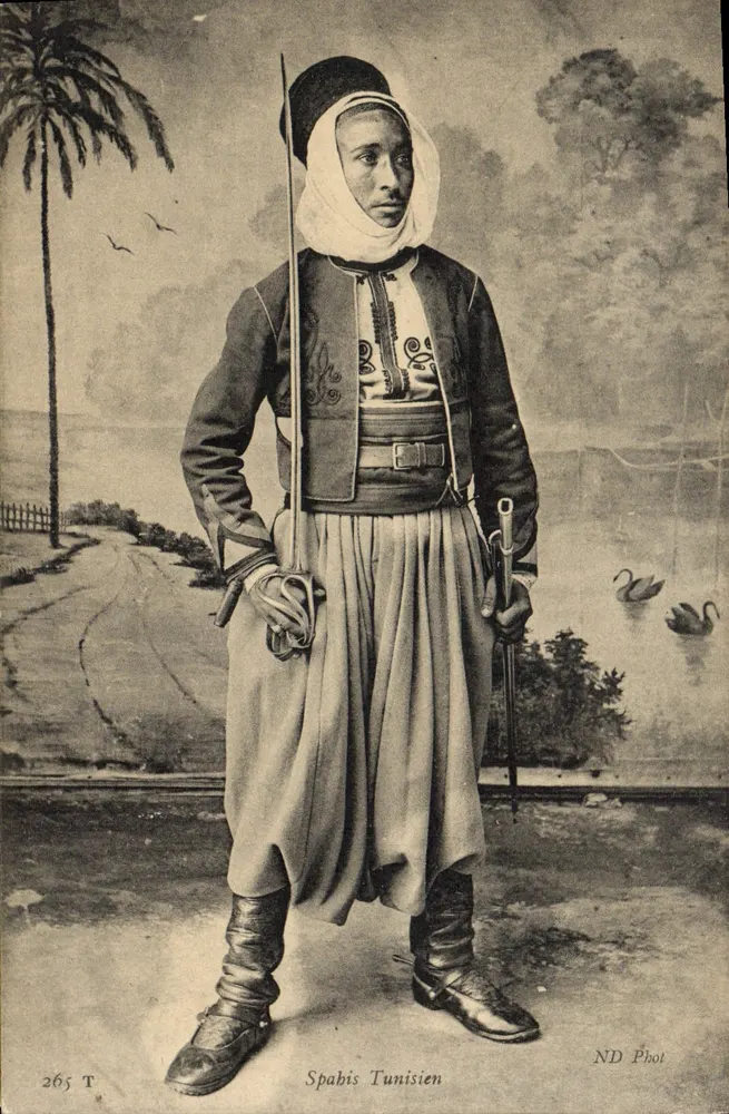 Spahis Tunisiano — retrato em traje tradicional — ND Phot, n° 265 T - Frente
